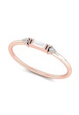 superb baguette and round diamond rose gold baby ring